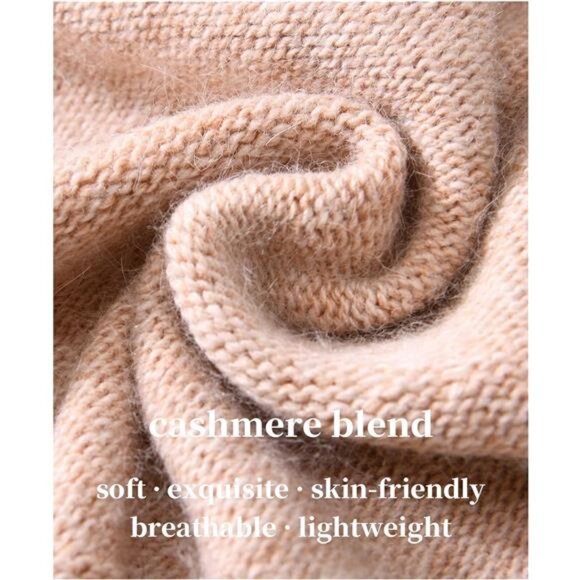 Cashmere Slouchy Knit Beanie Hat for Women Pink - Picture 2 of 5